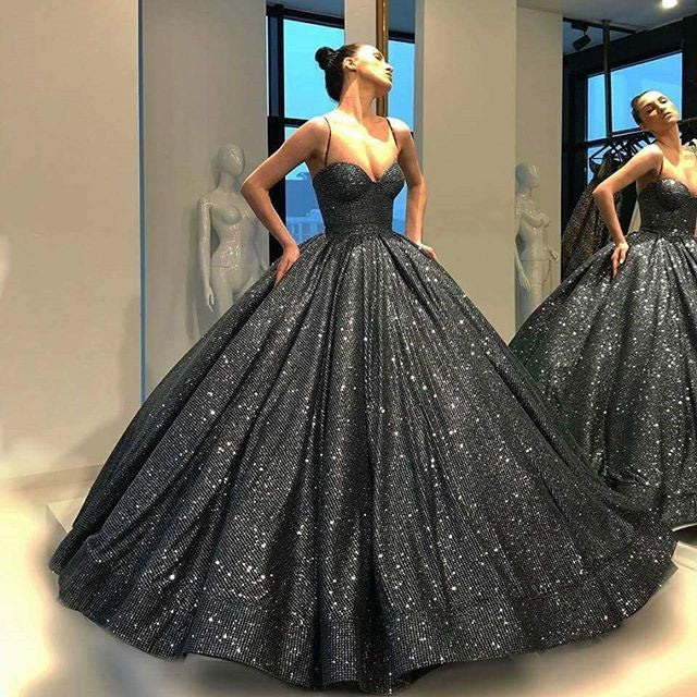 Black Sequin Dress - 2-Piece Gown - Long Sleeve Sequin Gown - Lulus